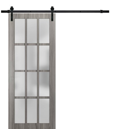Sartodoors Barn Interior Door, 36" x 80", Gray FELICIA3312BD-B-GA-36
